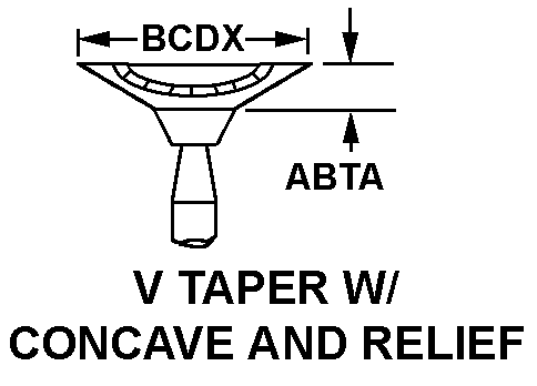 V-TAPER W/CONCAVE AND RELIEF style nsn 3460-00-528-3142