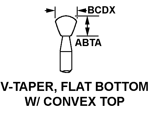 V-TAPER, FLAT BOTTOM W/CONVEX TOP style nsn 5130-00-555-3465