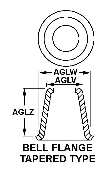 BELL FLANGE TAPERED TYPE style nsn 5325-01-567-7887