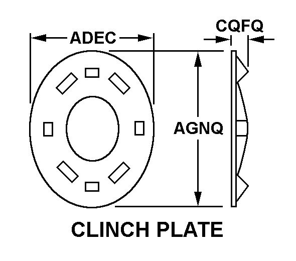 CLINCH PLATE style nsn 5325-01-508-6203