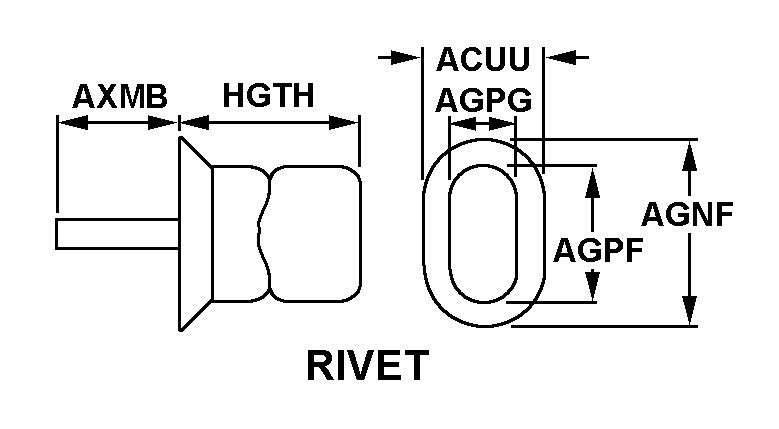 RIVET style nsn 5325-01-007-8646