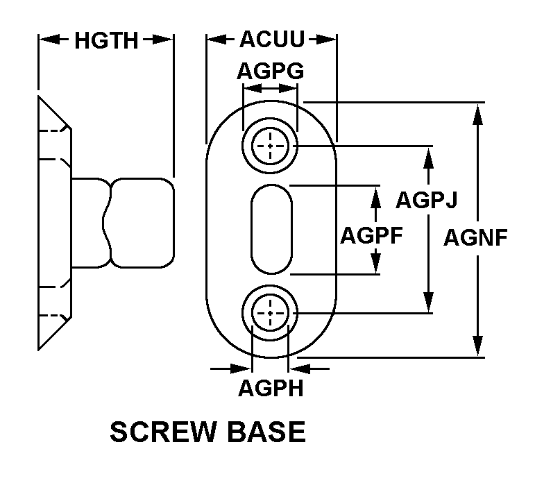 SCREW BASE style nsn 5325-00-281-4877