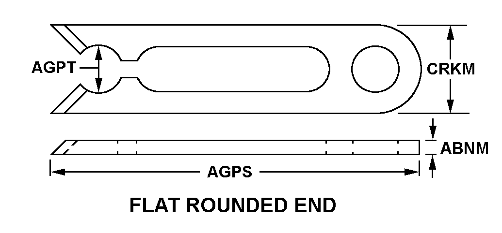 FLAT ROUNDED END style nsn 5325-01-466-1032