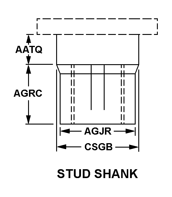 STUD SHANK style nsn 5325-01-190-7654