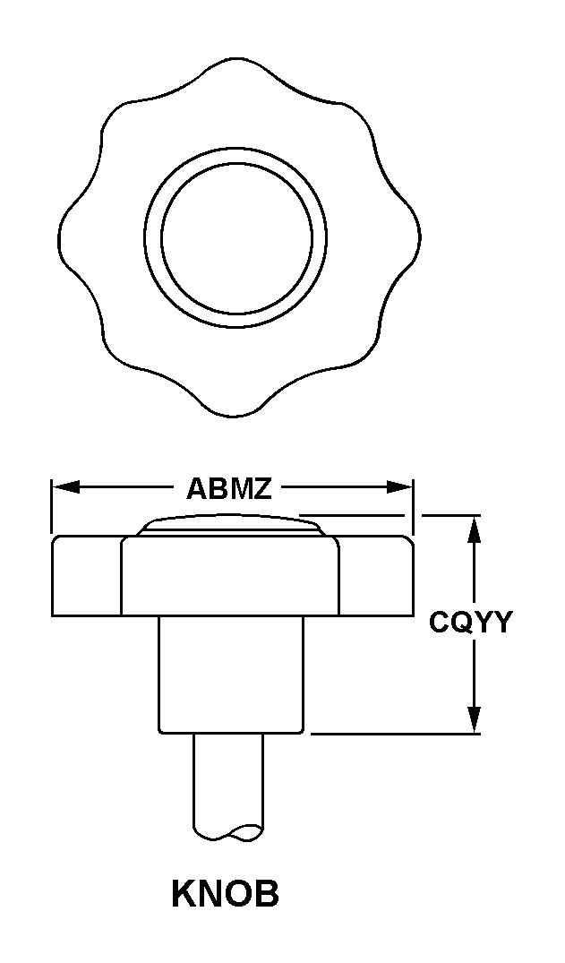 KNOB style nsn 5325-00-104-7991