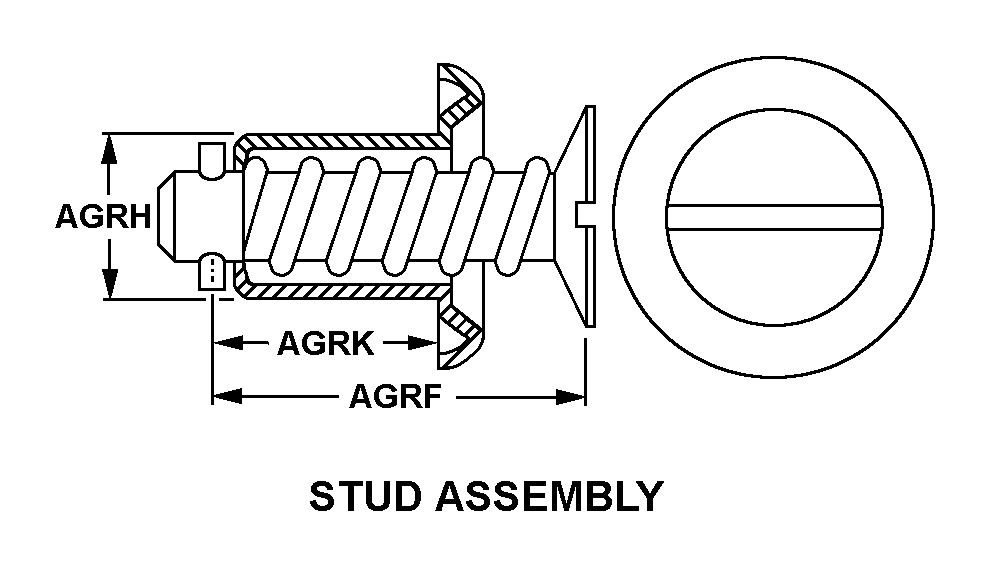 STUD ASSEMBLY style nsn 5325-00-102-2380