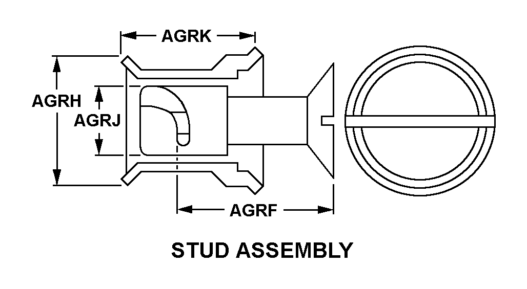 STUD ASSEMBLY style nsn 5325-00-508-8369