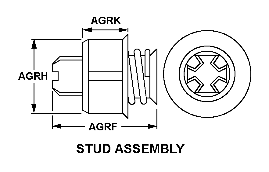 STUD ASSEMBLY style nsn 5325-01-205-5156