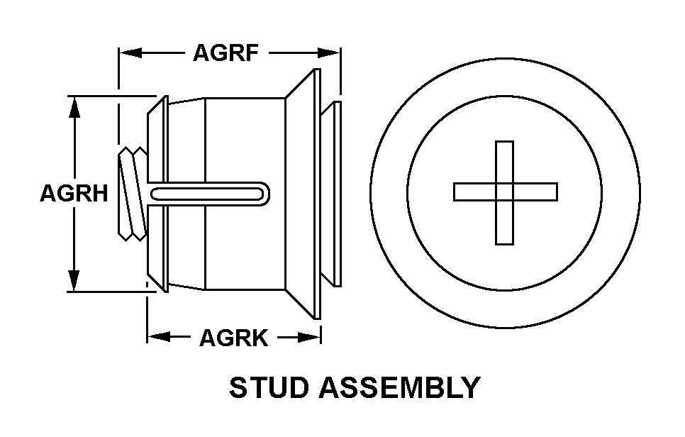 STUD ASSEMBLY style nsn 5325-00-369-2710