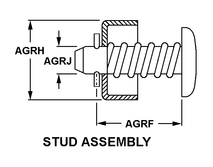 STUD ASSEMBLY style nsn 5325-00-498-0818