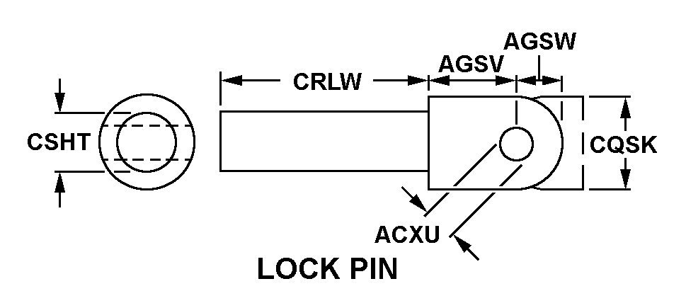 LOCK PIN style nsn 5325-01-491-1460