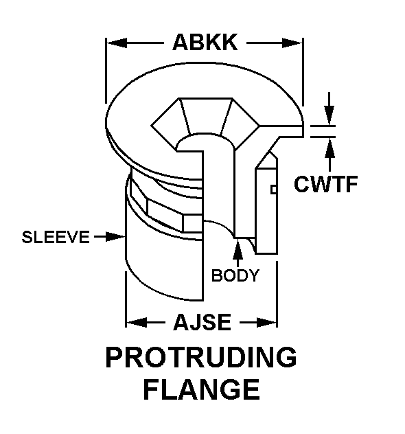 PROTRUDING FLANGE style nsn 5325-01-628-6178