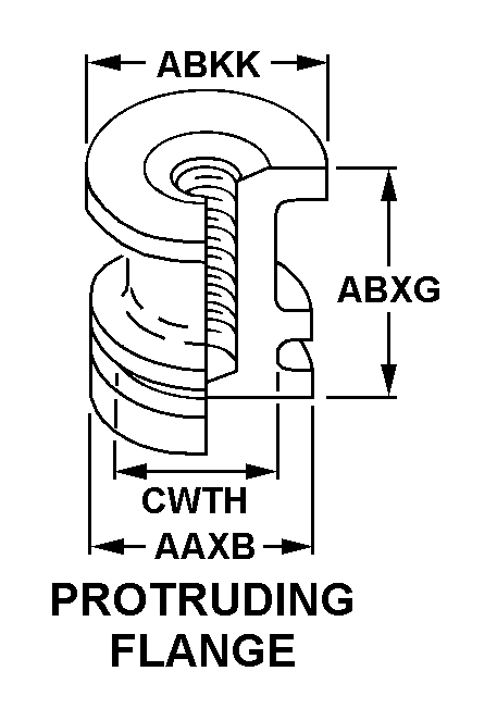 PROTRUDING FLANGE style nsn 5325-01-025-3793