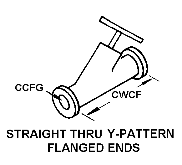 STRAIGHT THRU Y-PATTERN FLANGED ENDS style nsn 4820-01-620-7243