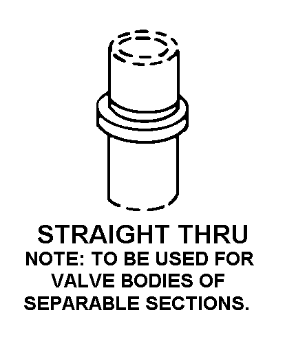 STRAIGHT THRU NOTE: TO BE USED FOR VALVE BODIES OF SEPARABLE SECTIONS. style nsn 4820-00-728-7400