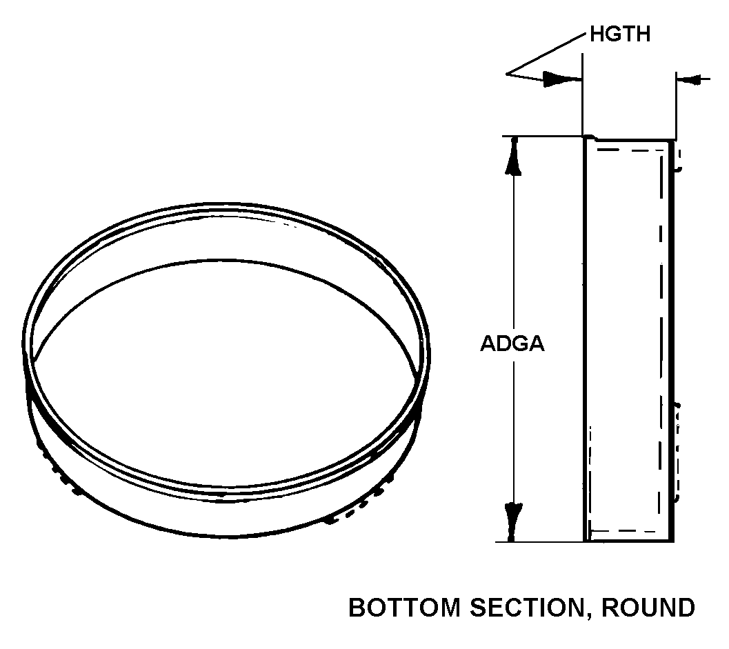 BOTTOM SECTION, ROUND style nsn 6640-01-360-2156