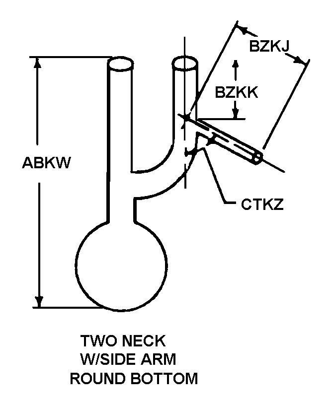 TWO NECK W/SIDE ARM ROUND BOTTOM style nsn 6640-00-494-3966