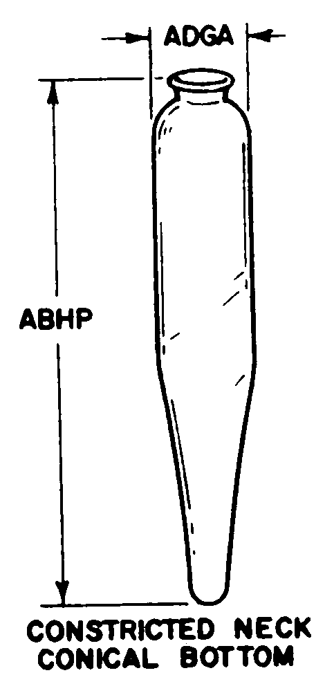 CONSTRICTED NECK CONICAL BOTTOM style nsn 6640-00-445-6625