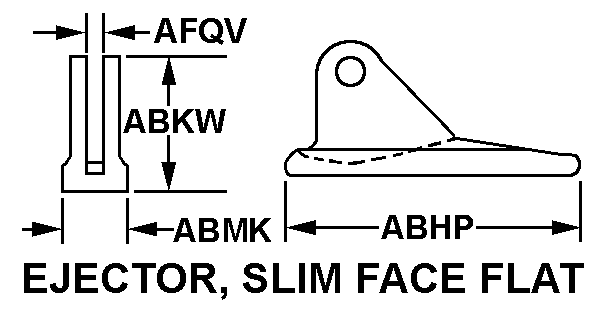 EJECTOR, SLIM FACE FLAT style nsn 5998-01-332-5640