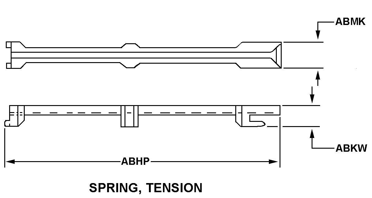 5998-00-151-7876 FIIG A03600 spring, tension style SPRING, TENSION style nsn 5998-00-151-7876