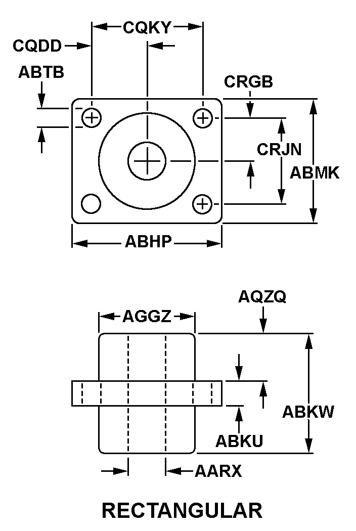 RECTANGULAR style nsn 5970-01-199-0253