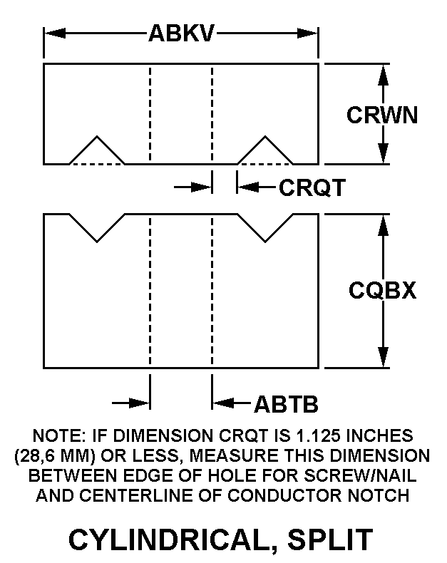 CYLINDRICAL, SPLIT style nsn 5970-00-263-6888