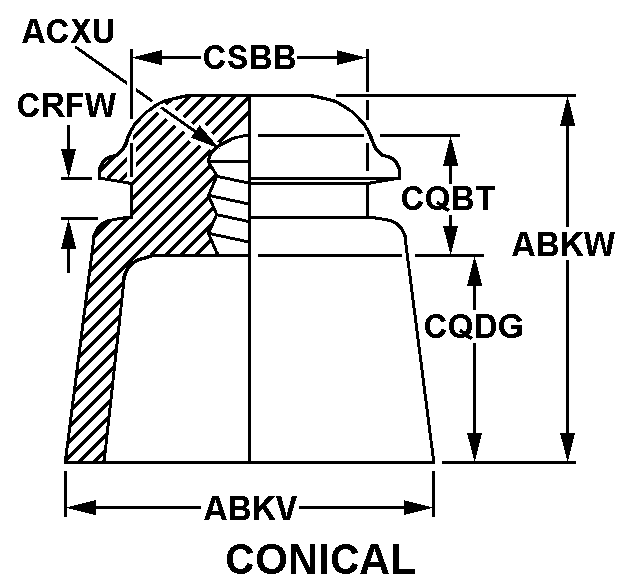 CONICAL style nsn 5970-00-186-8898