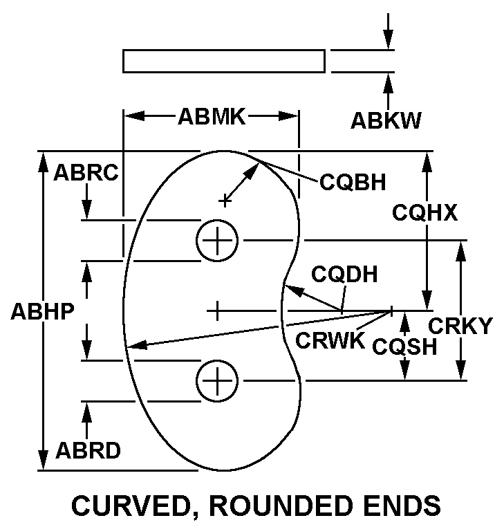 CURVED, ROUNDED ENDS style nsn 5970-00-669-9845