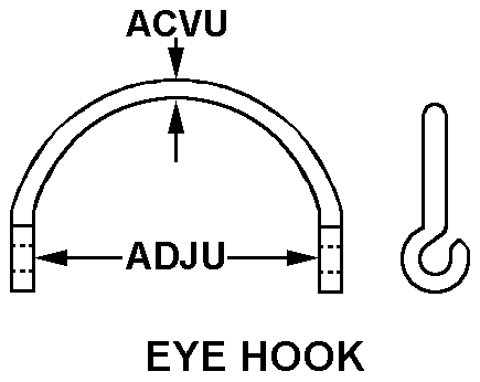 EYE HOOK style nsn 5340-01-206-1956