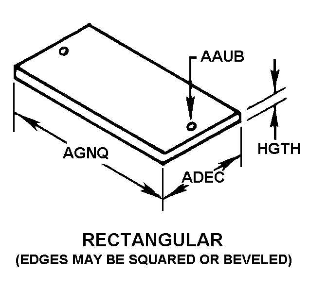 RECTANGULAR (EDGES MAY BE SQUARED OR BEVELED) style nsn 5340-01-466-4100