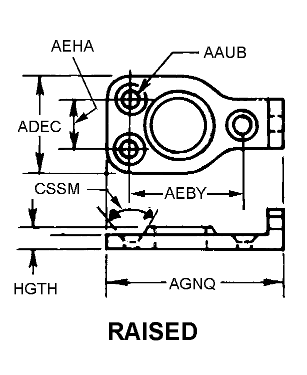 RAISED style nsn 5340-01-132-8849
