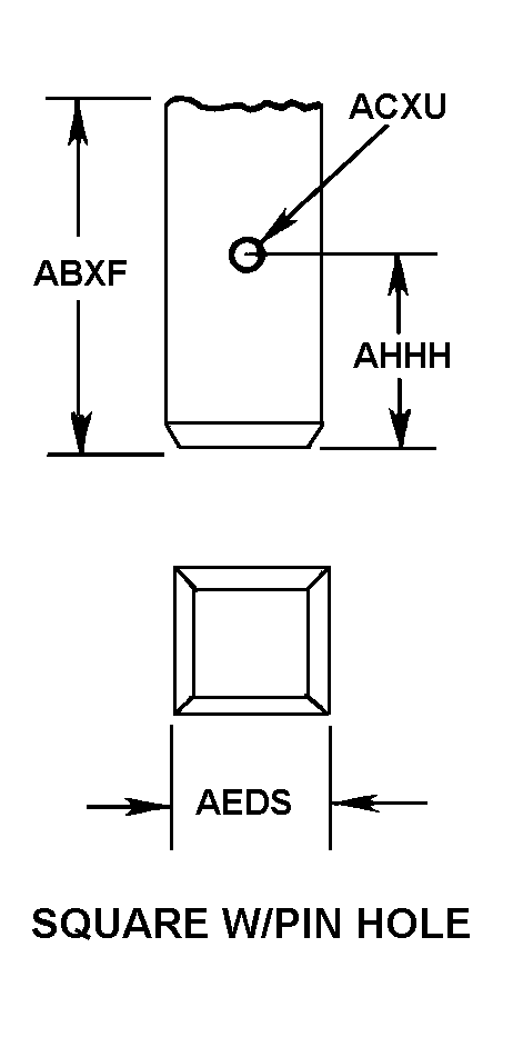 SQUARE W/PIN HOLE style nsn 1680-00-585-8798