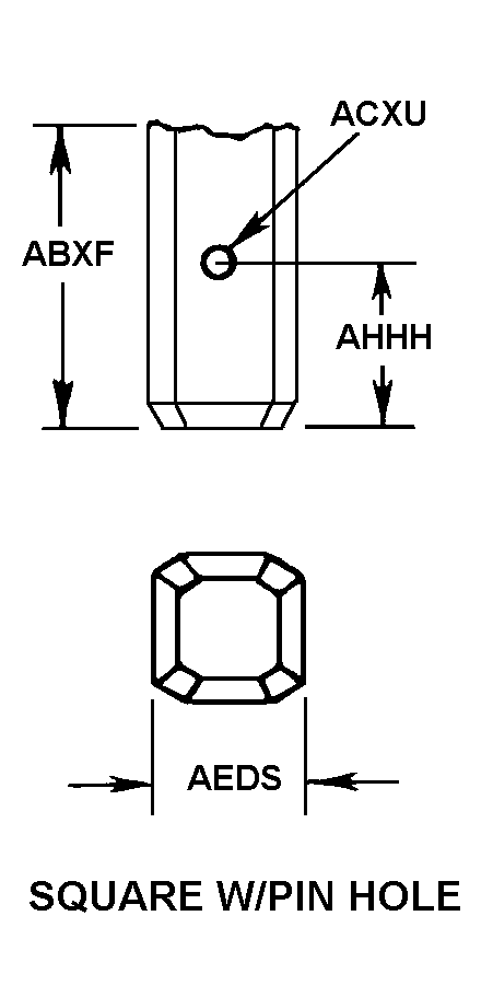 SQUARE W/PIN HOLE style nsn 1680-00-585-8798