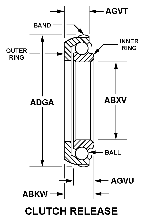 CLUTCH RELEASE style nsn 3110-00-157-6107