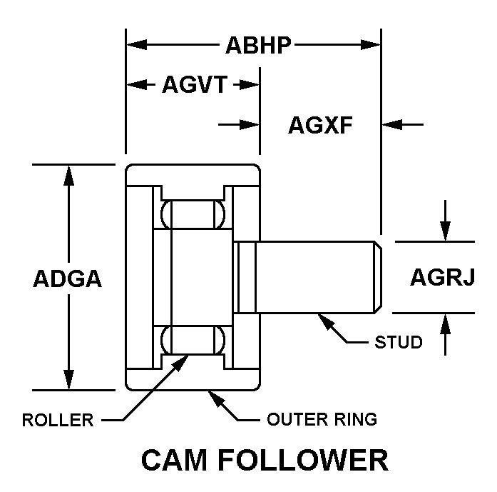 CAM FOLLOWER style nsn 3110-01-516-2851