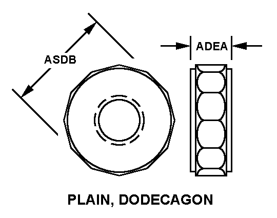 PLAIN, DODECAGON style nsn 5310-01-079-6708