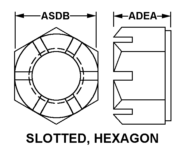 SLOTTED, HEXAGON style nsn 5310-01-025-6830