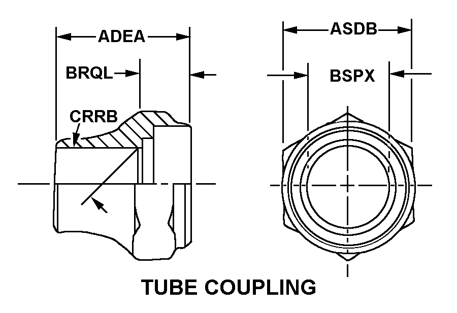 TUBE COUPLING style nsn 4730-00-222-1918