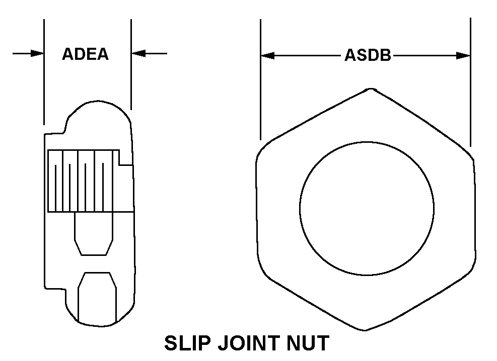 SLIP JOINT NUT style nsn 4730-01-006-7614