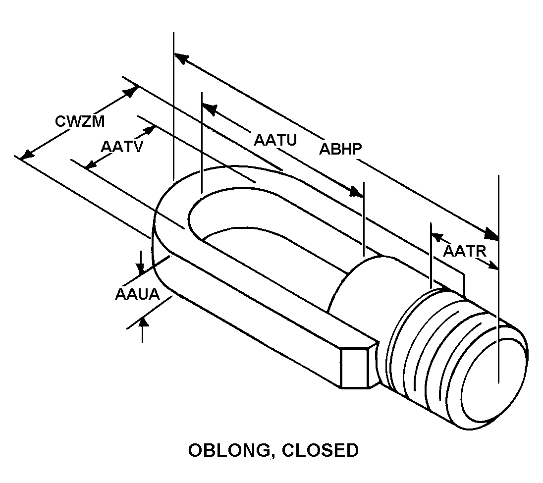 OBLONG, CLOSED style nsn 5306-01-481-7024