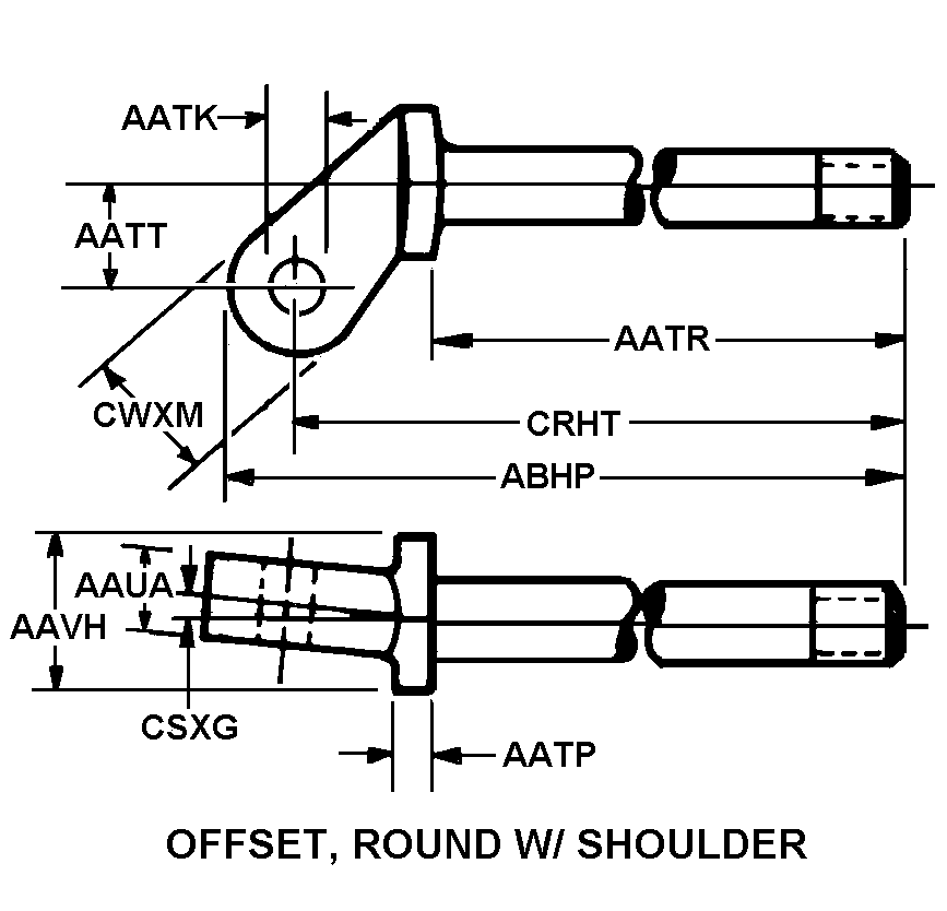 OFFSET, ROUND W/SHOULDER style nsn 5306-00-700-8355