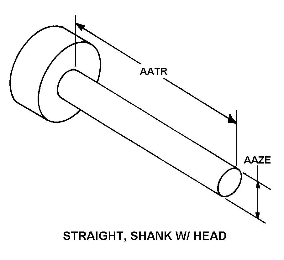 STRAIGHT, SHANK W/HEAD style nsn 5306-00-272-3484