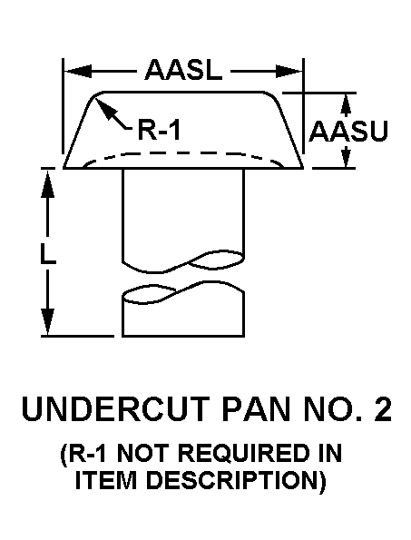 UNDERCUT PAN NO. 2 style nsn 5305-00-079-9554