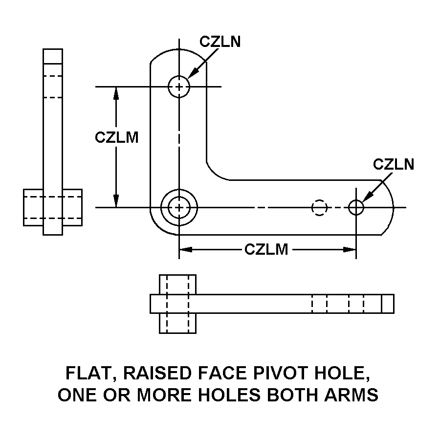 FLAT, RAISED FACE PIVOT HOLE, ONE OR MORE HOLES BOTH ARMS style nsn 3040-01-273-5823