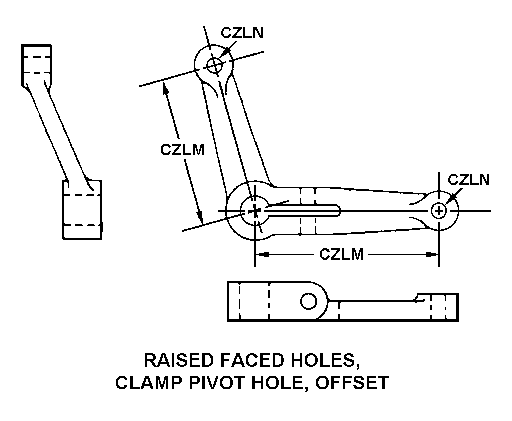 RAISED FACED HOLES, CLAMP PIVOT HOLE, OFFSET style nsn 3040-01-291-2748