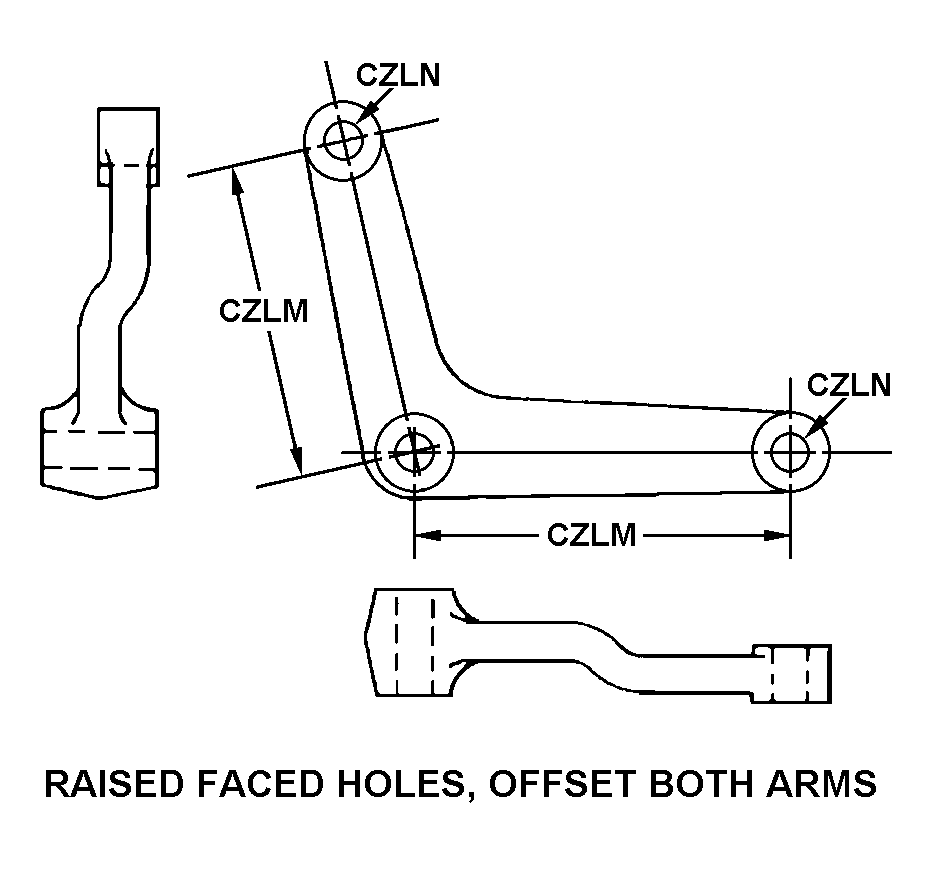 RAISED FACED HOLES, OFFSET BOTH ARMS style nsn 3040-00-613-6613