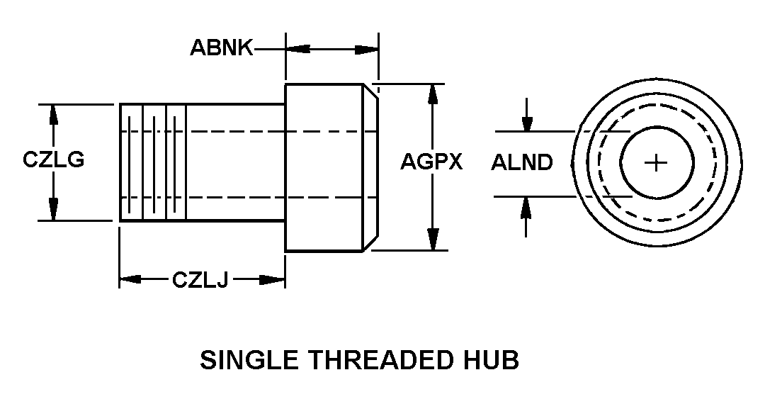 SINGLE THREADED HUB style nsn 3040-01-181-6488