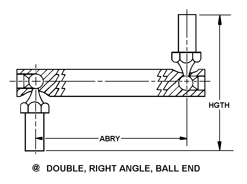 DOUBLE, RIGHT ANGLE, BALL END style nsn 3040-01-043-6783