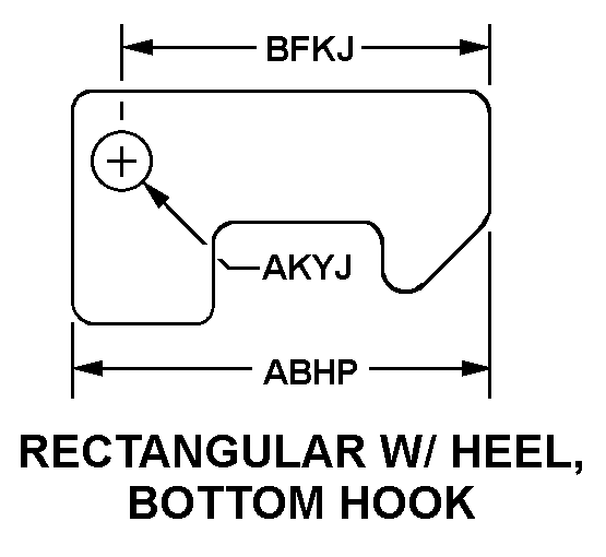 RECTANGULAR W/HEEL, BOTTOM HOOK style nsn 3040-00-984-0357