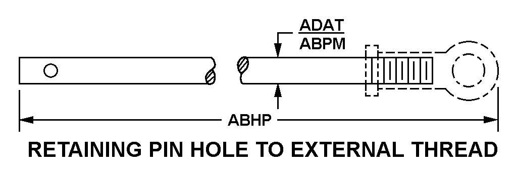 RETAINING PIN HOLE TO EXTERNAL THREAD style nsn 3040-01-452-7004